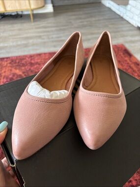 Frye Pointed-Toe Ballet Flats in Dusty Rose